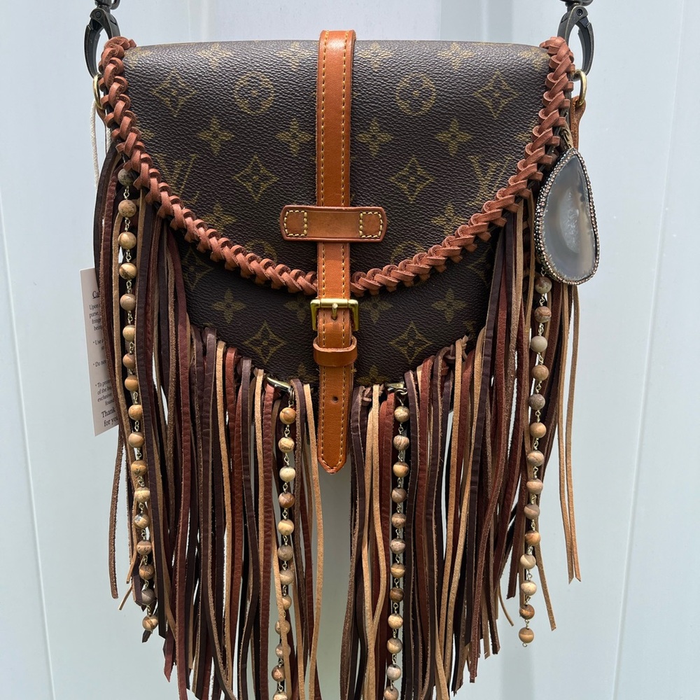 Louis Vuitton Vintage  Boho Bag Chantilly Revamp Crossbody Bag with Fringe